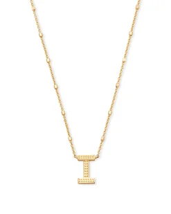Letter I Pendant Necklace in Gold