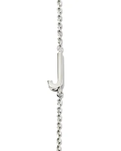 Letter J Inline Initial Necklace in Sterling Silver