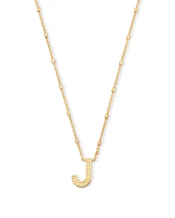 Letter J Pendant Necklace in Gold