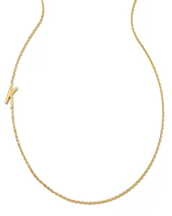 Letter K Inline Initial Necklace in 18k Gold Vermeil