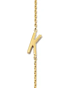 Letter K Inline Initial Necklace in 18k Gold Vermeil