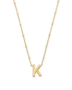 Letter K Pendant Necklace in Gold