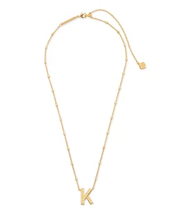 Letter K Pendant Necklace in Gold