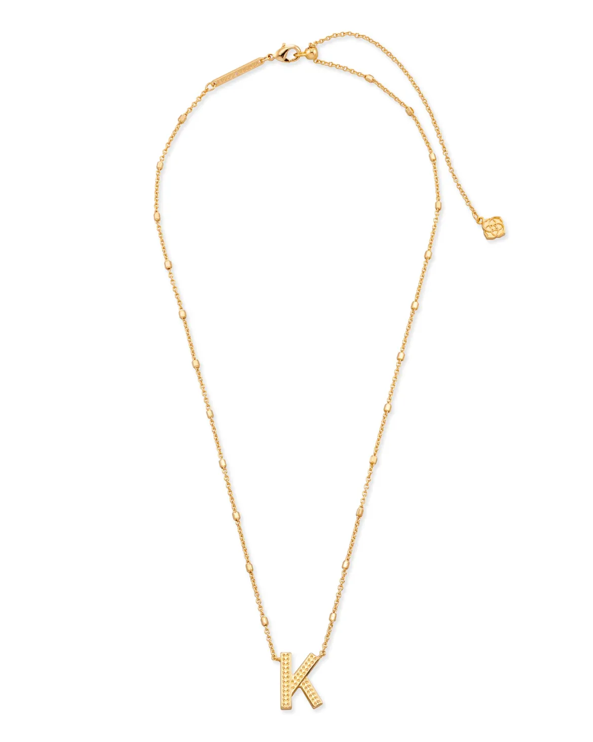 Letter K Pendant Necklace in Gold