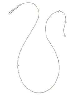 Letter L Inline Initial Necklace in Sterling Silver