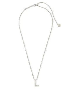 Letter L Pendant Necklace in Silver