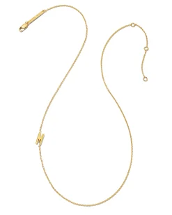 Letter M Inline Initial Necklace in 18k Gold Vermeil