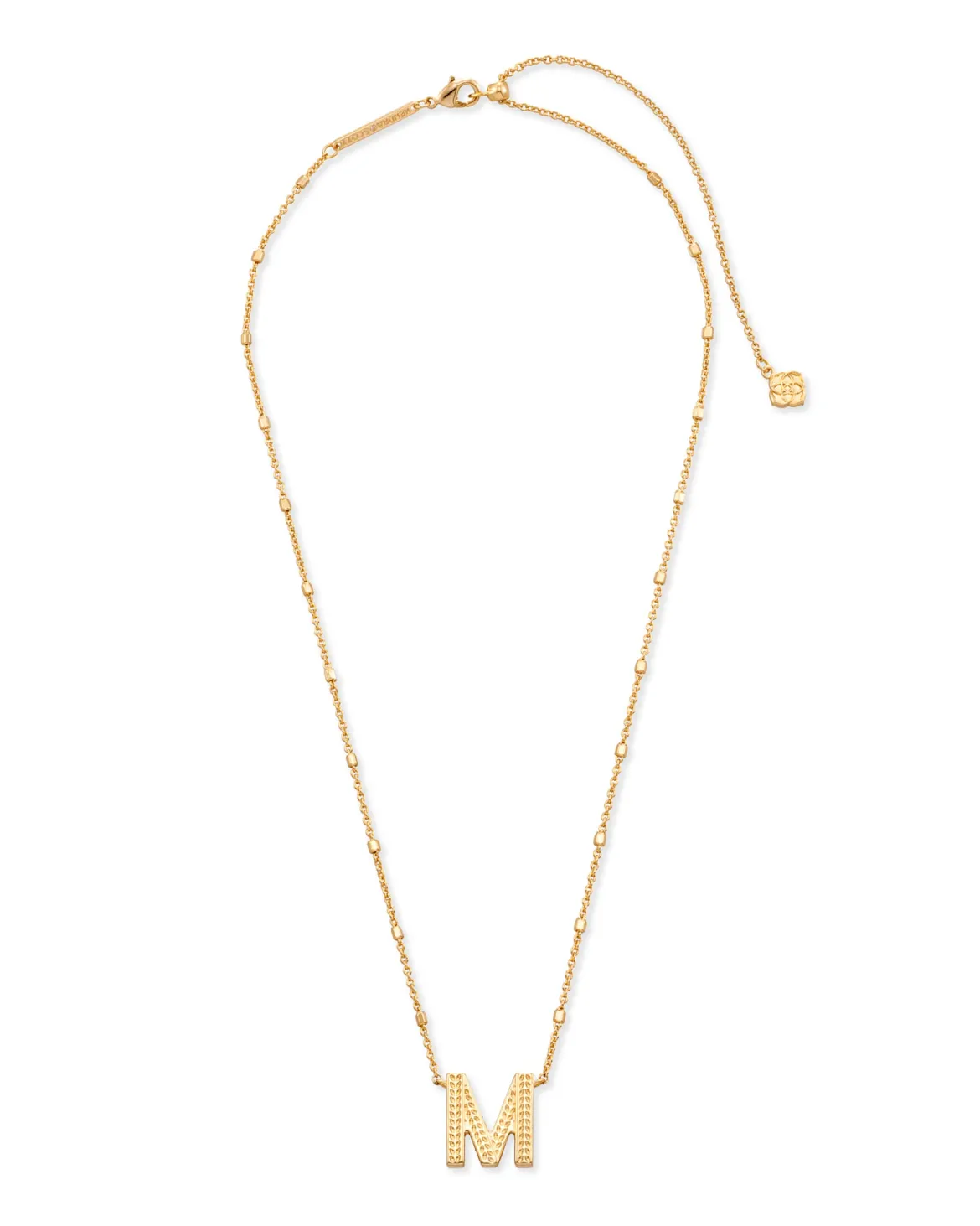 Letter M Pendant Necklace in Gold
