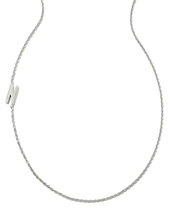 Letter N Inline Initial Necklace in Sterling Silver