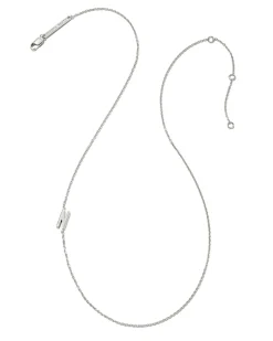 Letter N Inline Initial Necklace in Sterling Silver