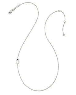 Letter O Inline Initial Necklace in Sterling Silver