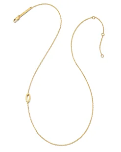 Letter O Inline Initial Necklace in 18k Gold Vermeil