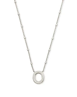 Letter O Pendant Necklace in Silver