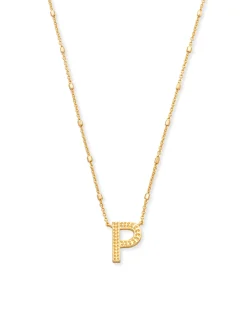 Letter P Pendant Necklace in Gold