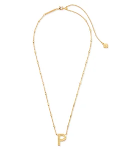 Letter P Pendant Necklace in Gold