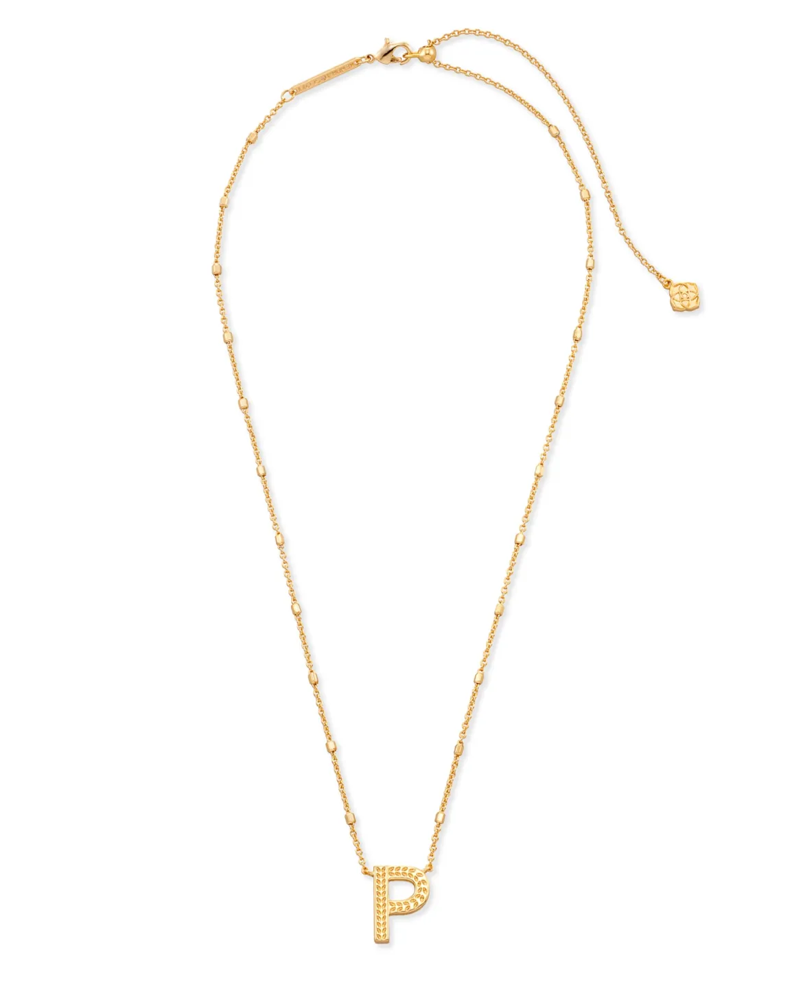 Letter P Pendant Necklace in Gold