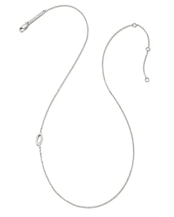 Letter Q Inline Initial Necklace in Sterling Silver