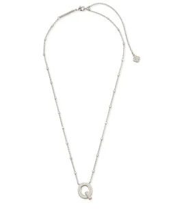 Letter Q Pendant Necklace in Silver