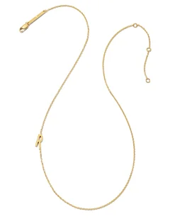 Letter R Inline Initial Necklace in 18k Gold Vermeil