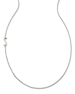 Letter S Inline Initial Necklace in Sterling Silver