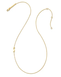 Letter S Inline Initial Necklace in 18k Gold Vermeil