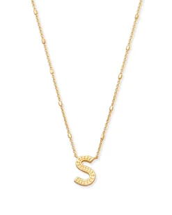 Letter S Pendant Necklace in Gold