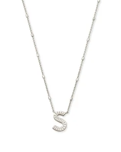 Letter S Pendant Necklace in Silver