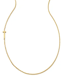 Letter T Inline Initial Necklace in 18k Gold Vermeil
