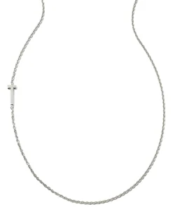 Letter T Inline Initial Necklace in Sterling Silver