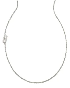 Letter U Inline Initial Necklace in Sterling Silver