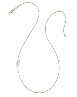Letter U Inline Initial Necklace in Sterling Silver