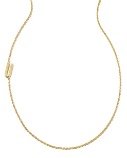 Letter U Inline Initial Necklace in 18k Gold Vermeil