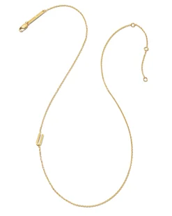 Letter U Inline Initial Necklace in 18k Gold Vermeil