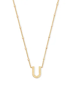 Letter U Pendant Necklace in Gold