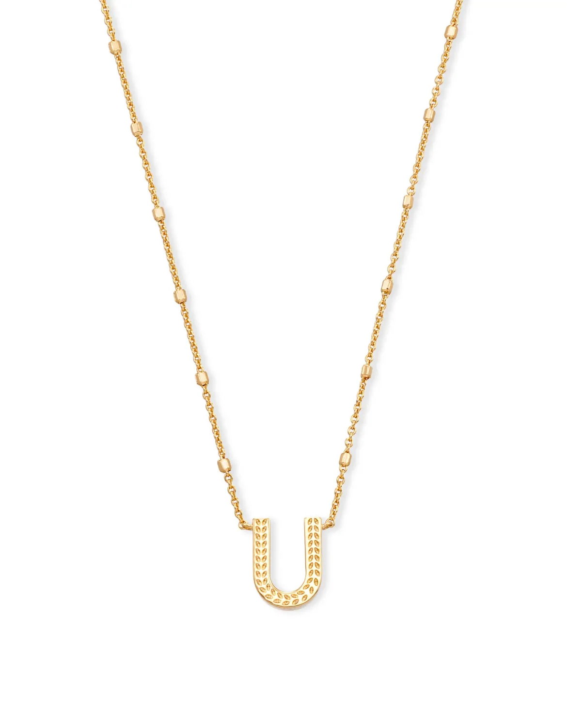 Letter U Pendant Necklace in Gold