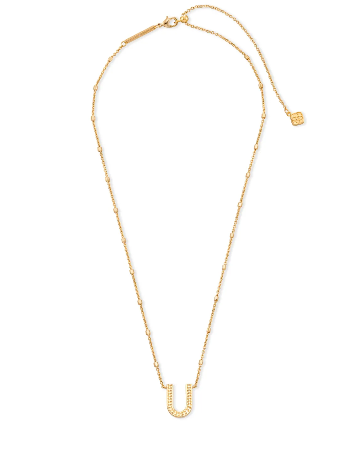 Letter U Pendant Necklace in Gold
