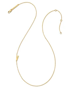Letter V Inline Initial Necklace in 18k Gold Vermeil