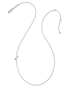 Letter X Inline Initial Necklace in Sterling Silver