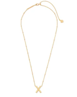 Letter X Pendant Necklace in Gold