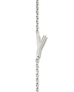 Letter Y Inline Initial Necklace in Sterling Silver