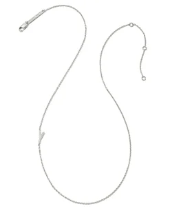 Letter Y Inline Initial Necklace in Sterling Silver