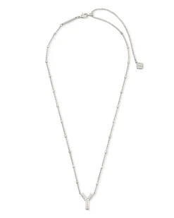 Letter Y Pendant Necklace in Silver