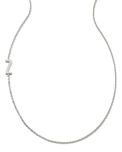 Letter Z Inline Initial Necklace in Sterling Silver