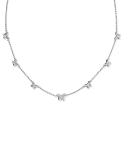 Lillia Butterfly Silver Enamel Strand Necklace