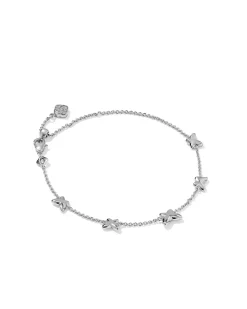Lillia Butterfly Silver Enamel Delicate Chain Bracelet