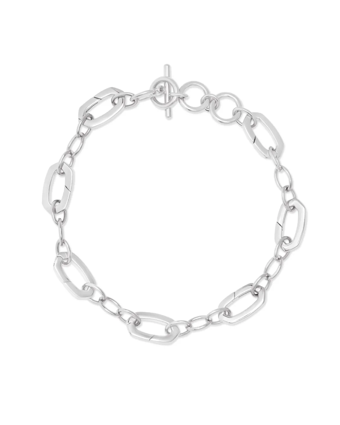 Link & Chain Charm Bracelet in Sterling Silver