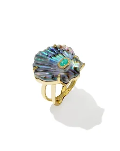 Lucia Shell Gold Cocktail Ring