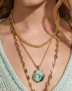 Lucia Shell Gold Short Pendant Necklace