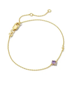 Maisie 18k Gold Vermeil February Delicate Chain Bracelet