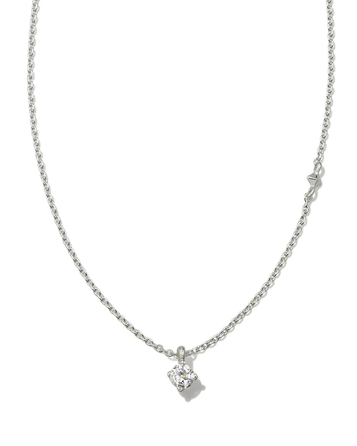 Maisie Sterling Silver April Pendant Necklace